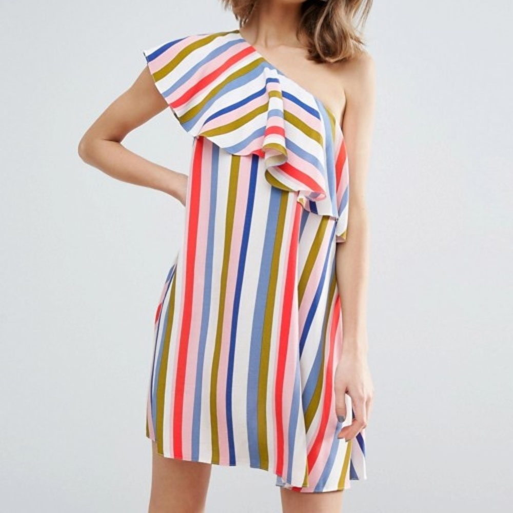 HOST PICK! NWT - One shoulder stripe dress